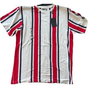 CSG T Shirt Men’s XL Red White And Blue Striped Crewneck Short Sleeve Cotton NWT